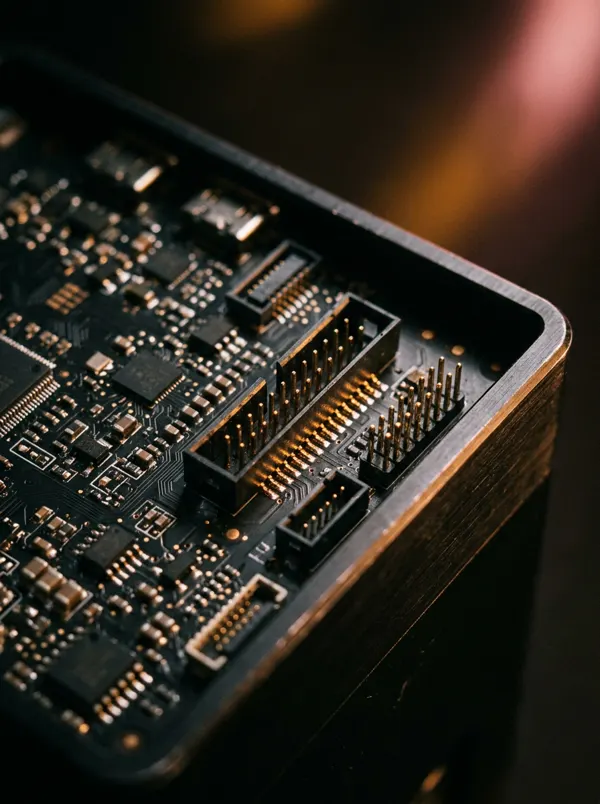 Circuit board inside an electronics enclosure